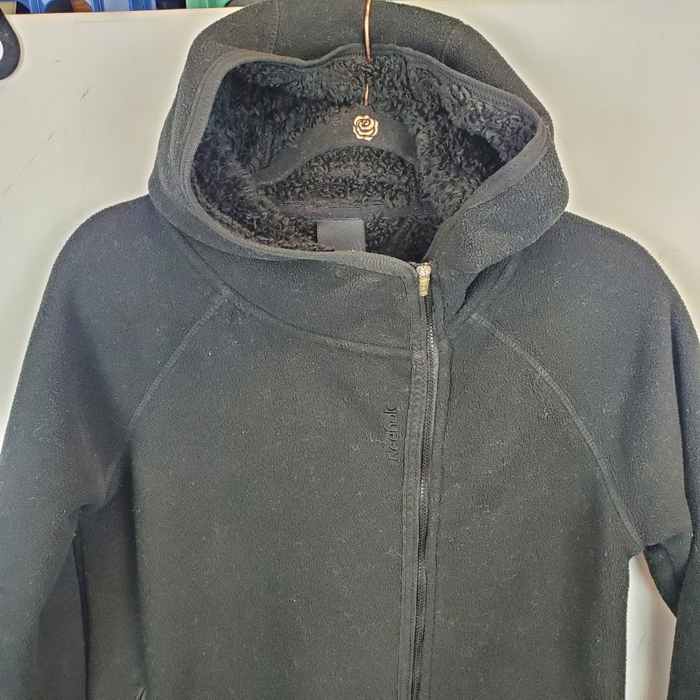 Reebok Black Sherpa Zipup Jacket SZ XS